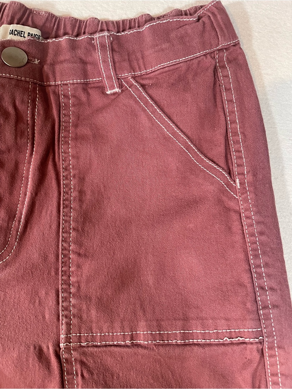 Rachel Paige Wide Leg Utility Cargo Pants in Dusty Rose Y2K Size M - Picture 2 of 14